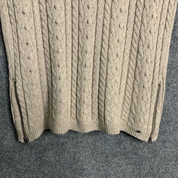 American Eagle Outfitters Tunic Sweater Women L Cable Stitch Mauve Beige Pull On - Picture 4 of 16